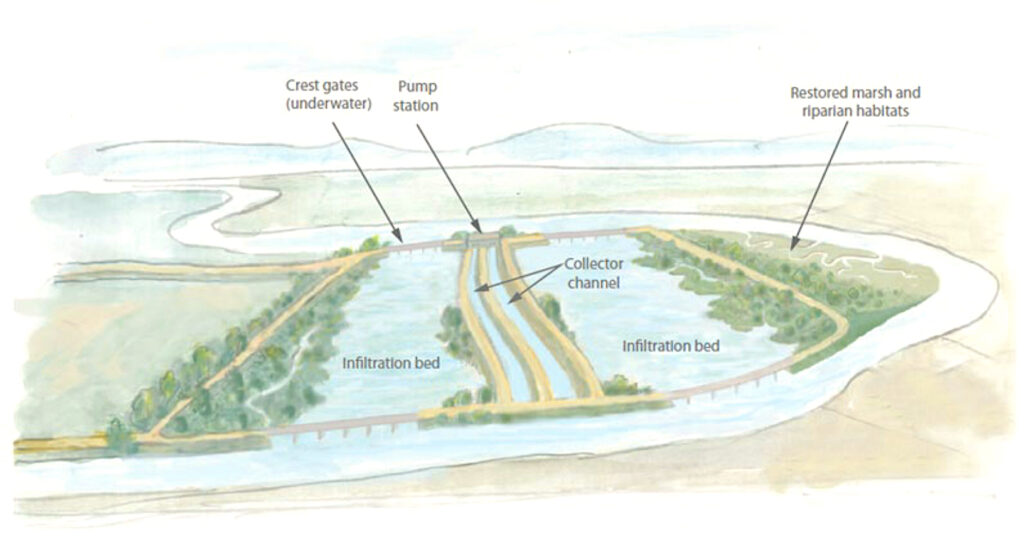 Conceptual drawing for a fish-friendly water diversion in the Delta.