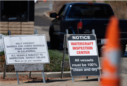 A picture of an inspection station for watercraft looking for golden mussels 